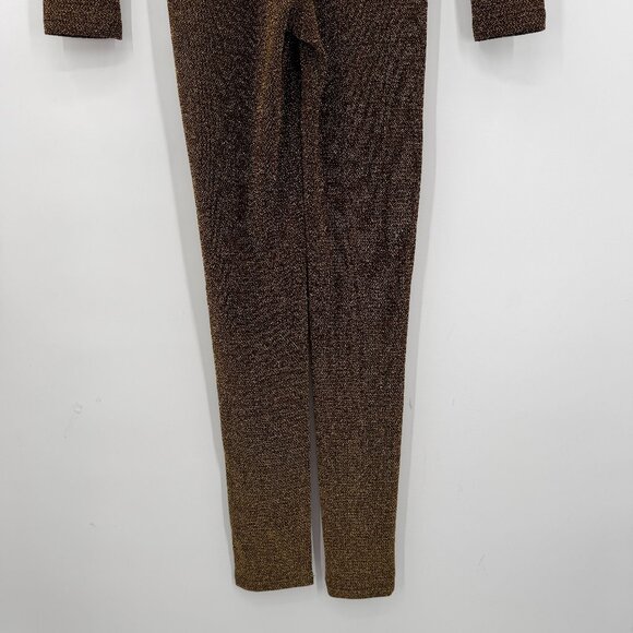 Celebrity Fashion by Hera Collection Black & Gold Metallic Deep V Jumpsuit M - Picture 6 of 12